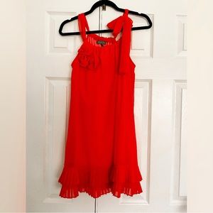 Orange Chiffon Dress - Lined